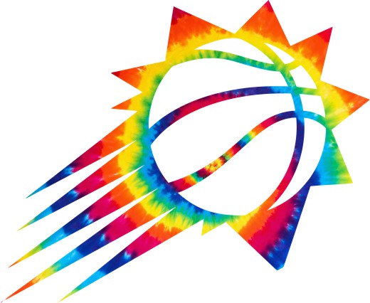 Phoenix Suns rainbow spiral tie-dye logo vinyl decal